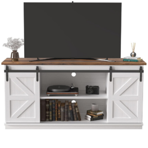 White Barn Door TV Stand